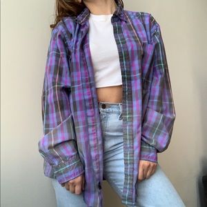 Plaid Button Down - Bleach Dyed